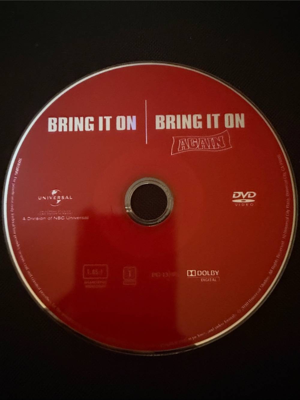 Universal Red 'Bring It On' / 'Bring It On Again' DVD Disc